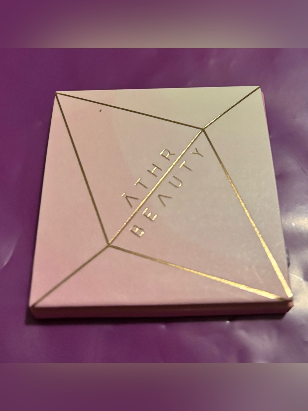 ATHR Beauty Pink Compact with Gold Geometric Detail